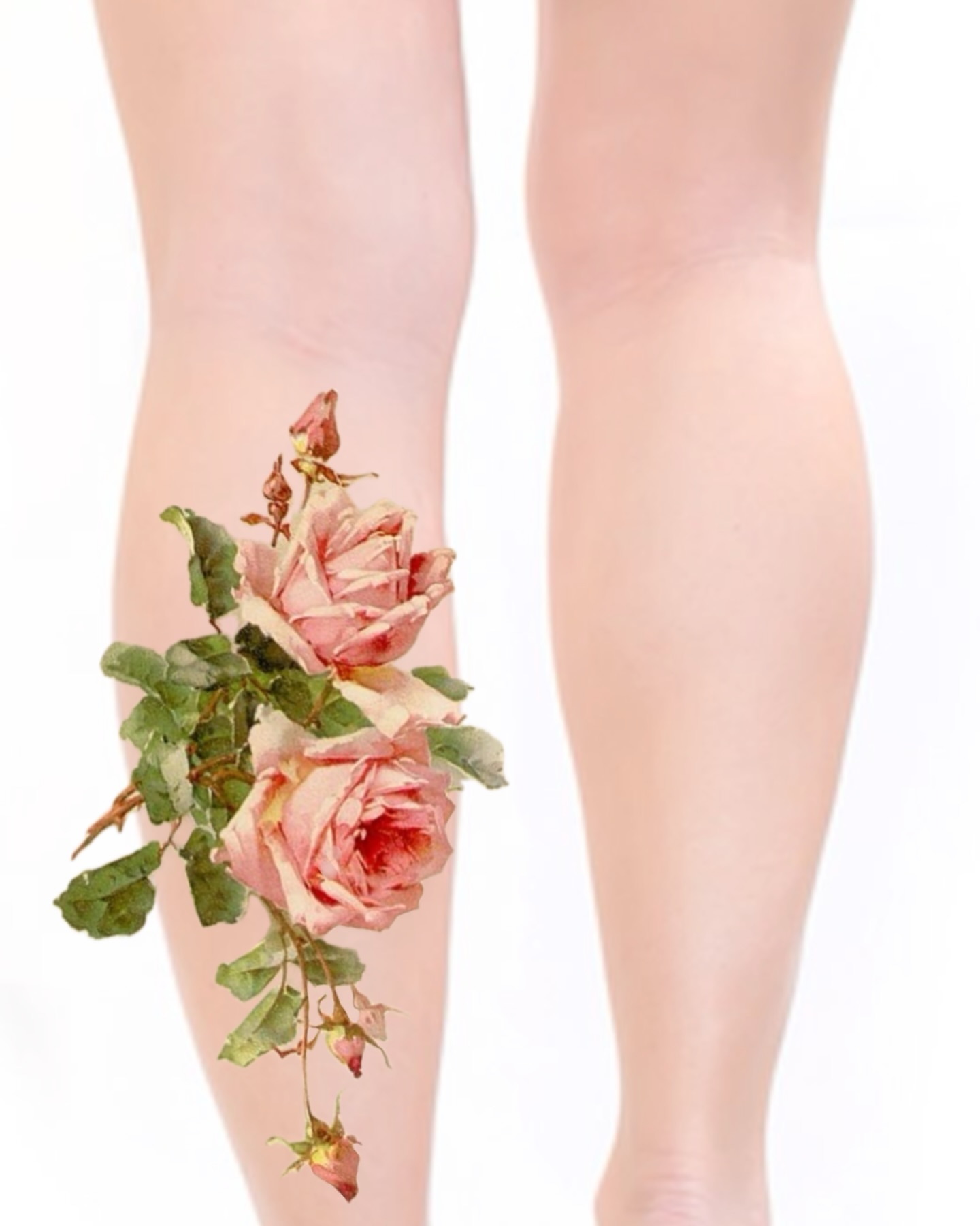 Roses realism tattoo on the leg by Henry