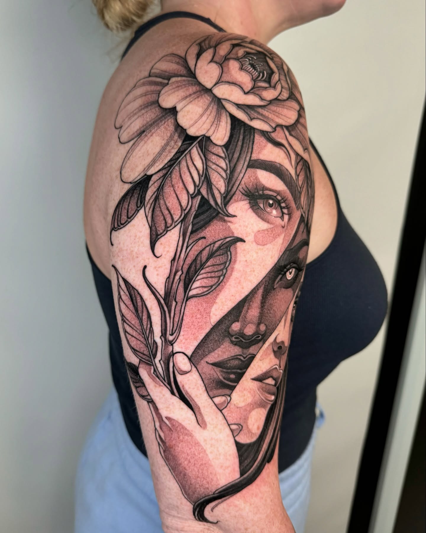 Tattoo by @robbiepina — realism, dotwork