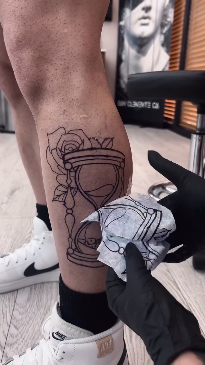Geometric mandala hourglass geometric tattoo by Ashley Fino, Las Vegas, Nevada