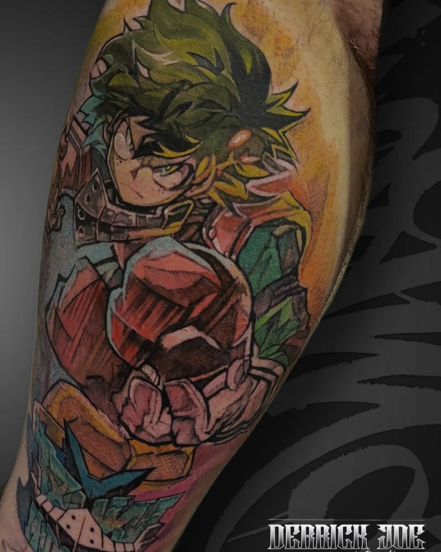 Anime character anime tattoo on the forearm by Derrick Joe tattoos