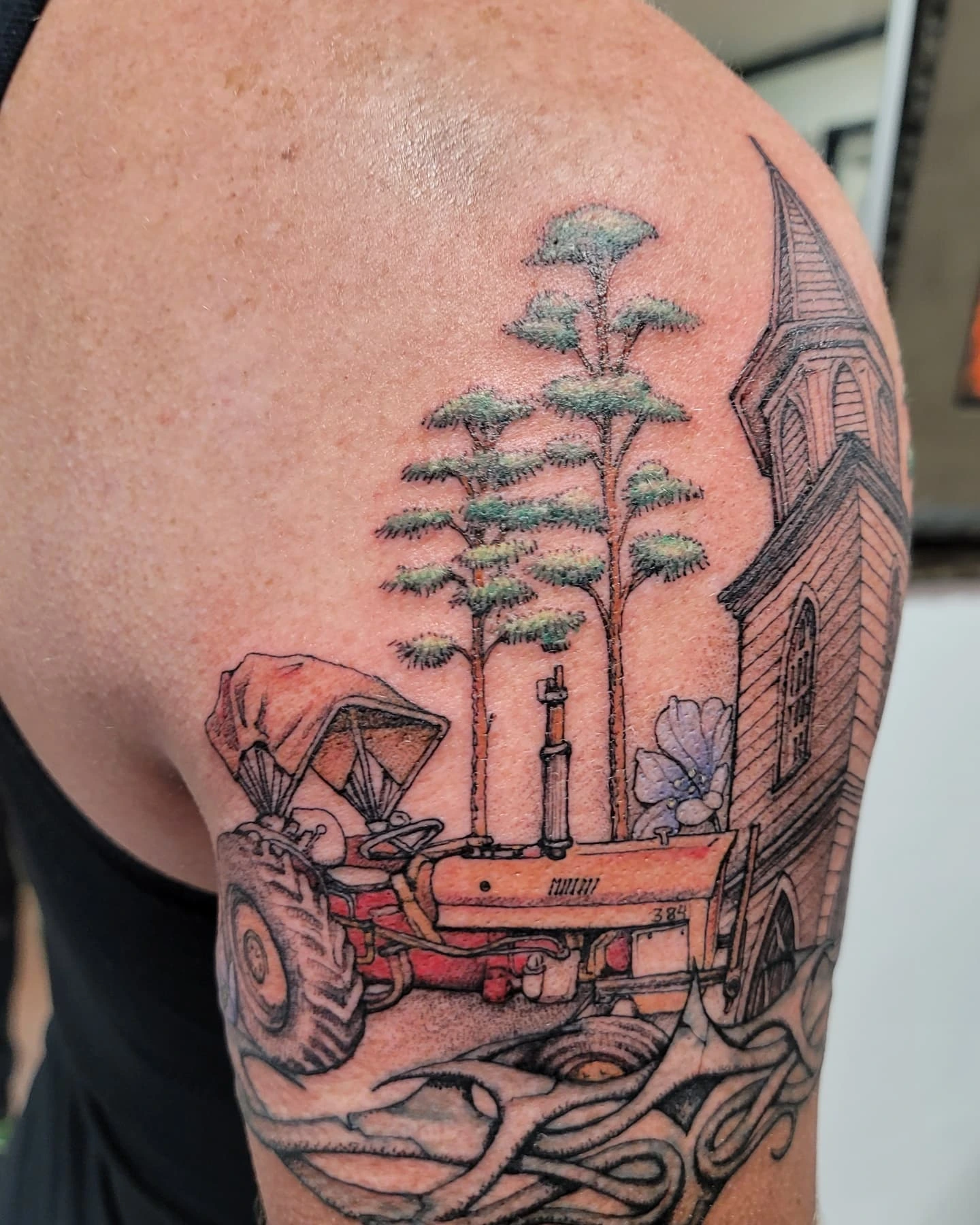 Tattoo by @asparagusnightmare — black_and_grey