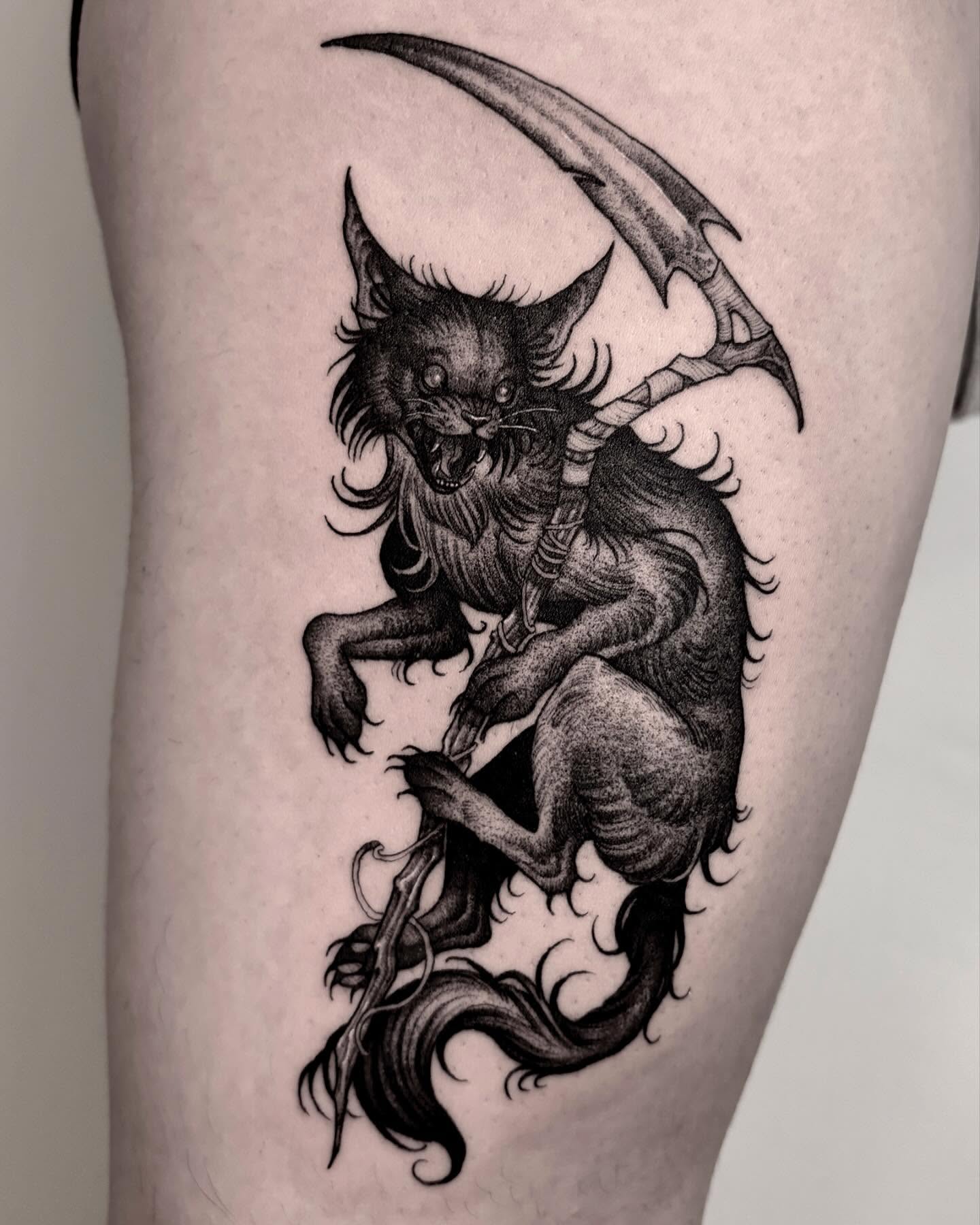 Tattoo by @crvbcore — black_and_grey