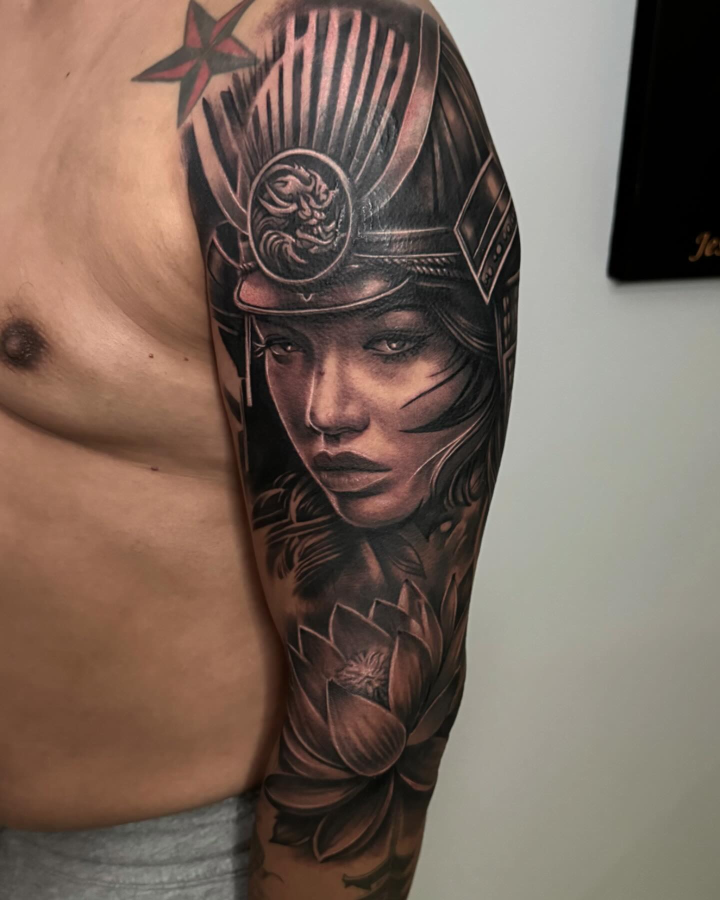 Woman warrior realism tattoo on the forearm by Luis Meneses