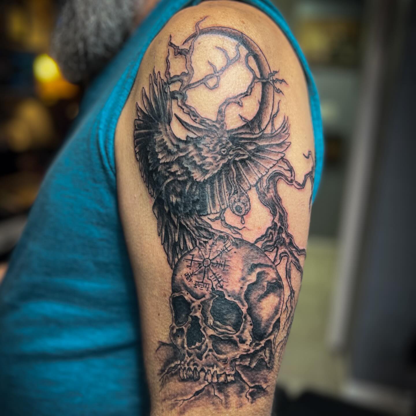 Tattoo by @joeyspindlertattoos — black_and_grey, realism
