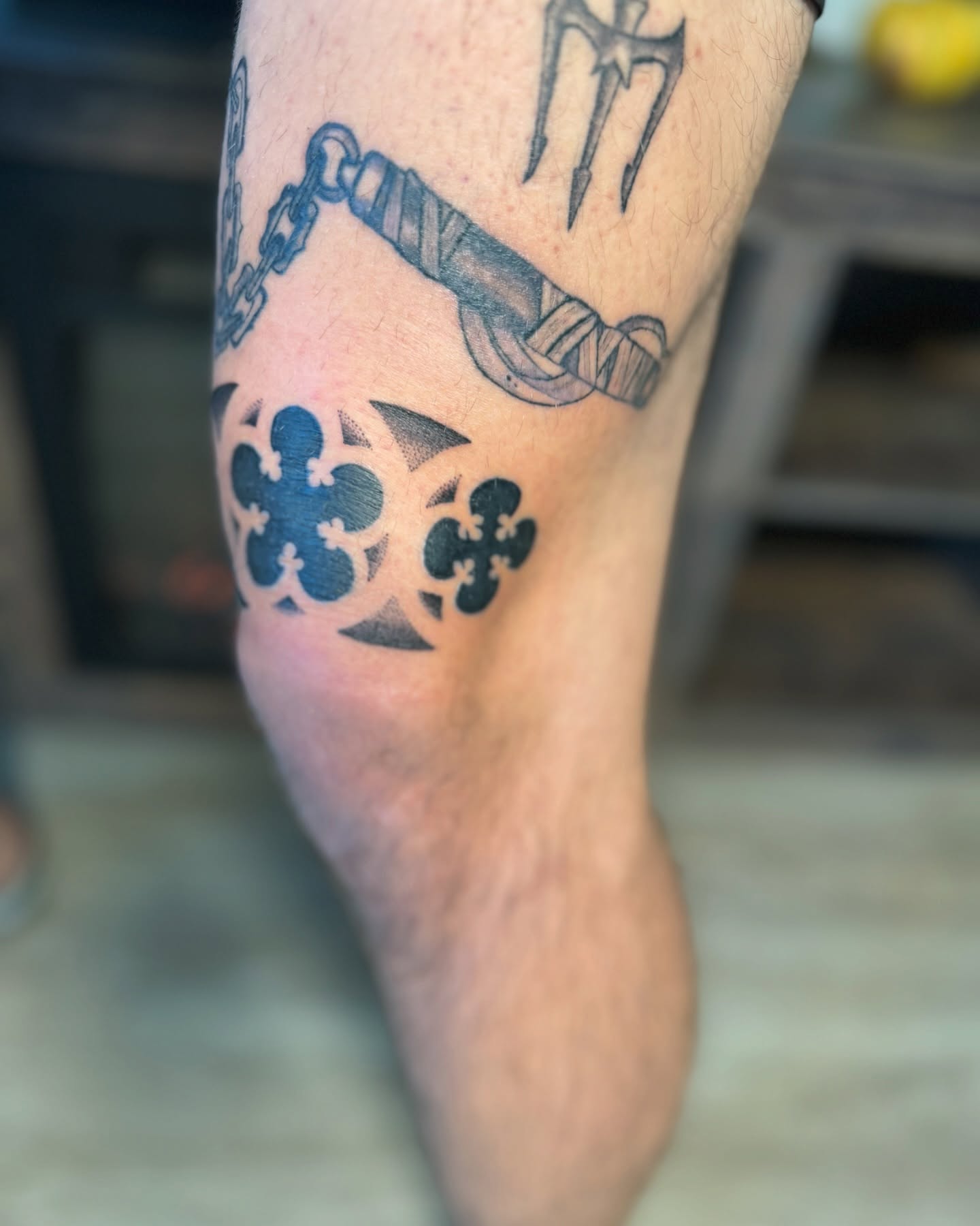 Anchor and trident black and grey tattoo on the forearm by Tattoo Artist ⚔️ San Diego, CA