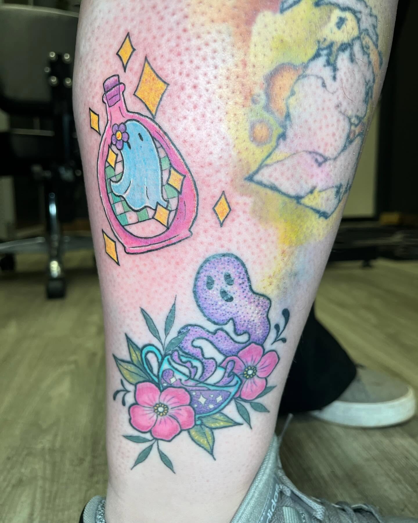 Tattoo by @damnginatattoos โ dotwork, watercolor
