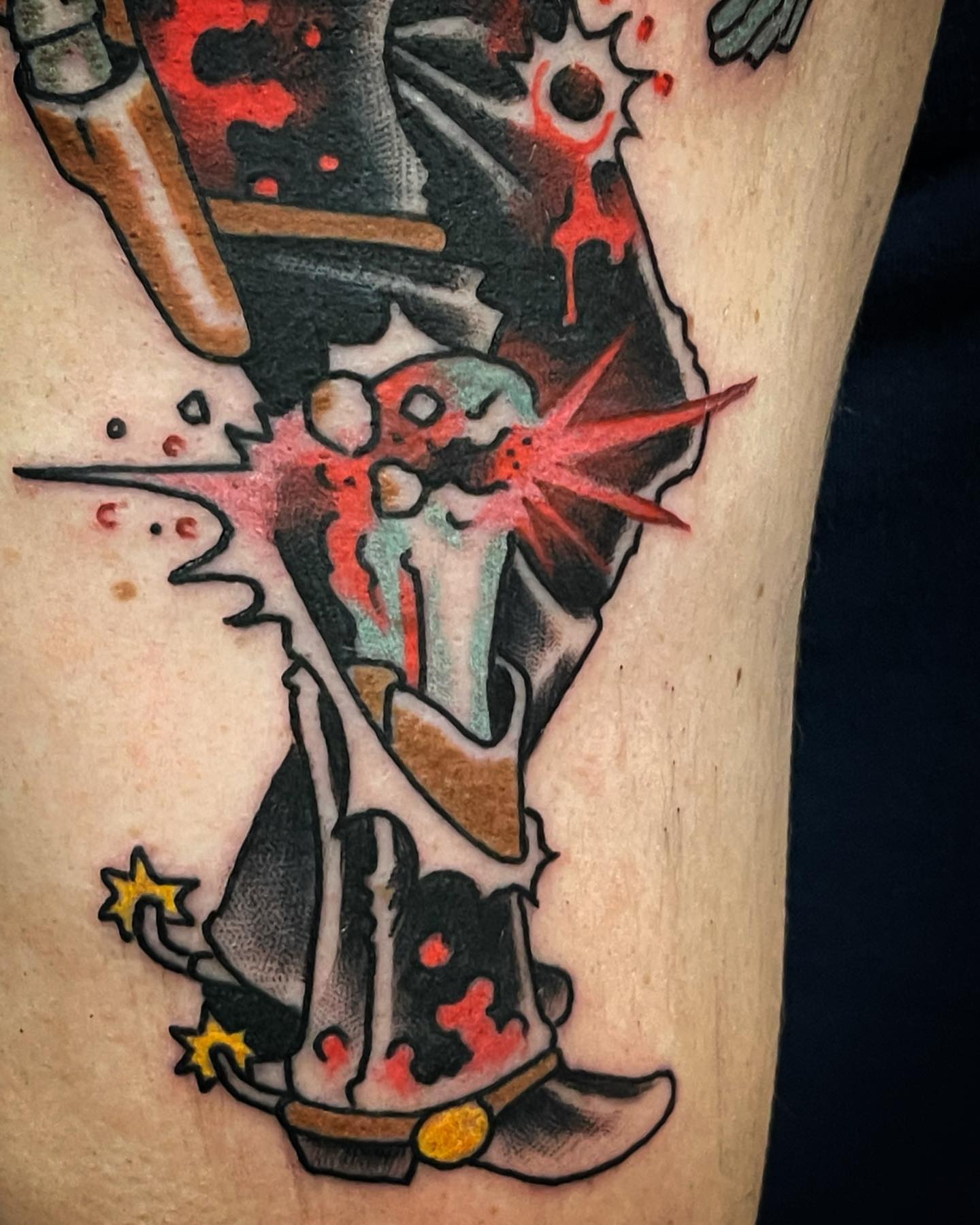 Hourglass American traditional tattoo on the forearm by Ian Bederman, Austin, Texas