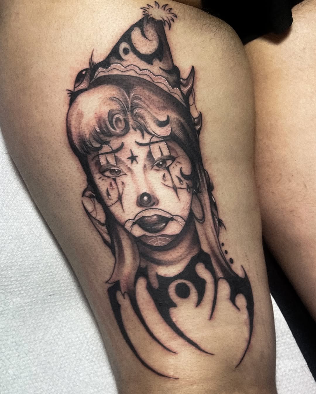 Tattoo by @swampfairie.tattoos — chicano, black_and_grey