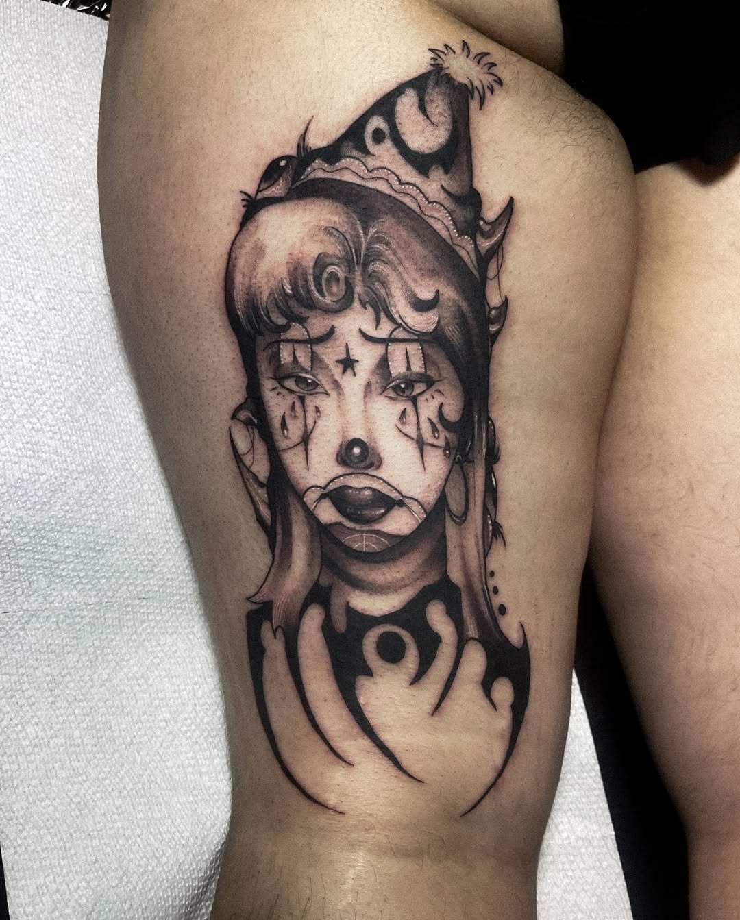 Tattoo by @swampfairie.tattoos — chicano, black_and_grey