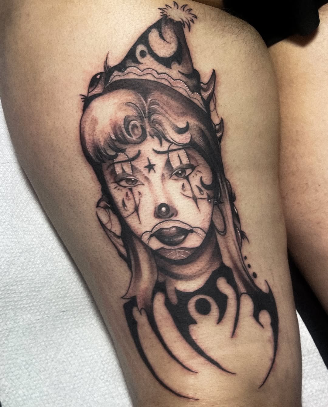 Tattoo by @swampfairie.tattoos — chicano, black_and_grey
