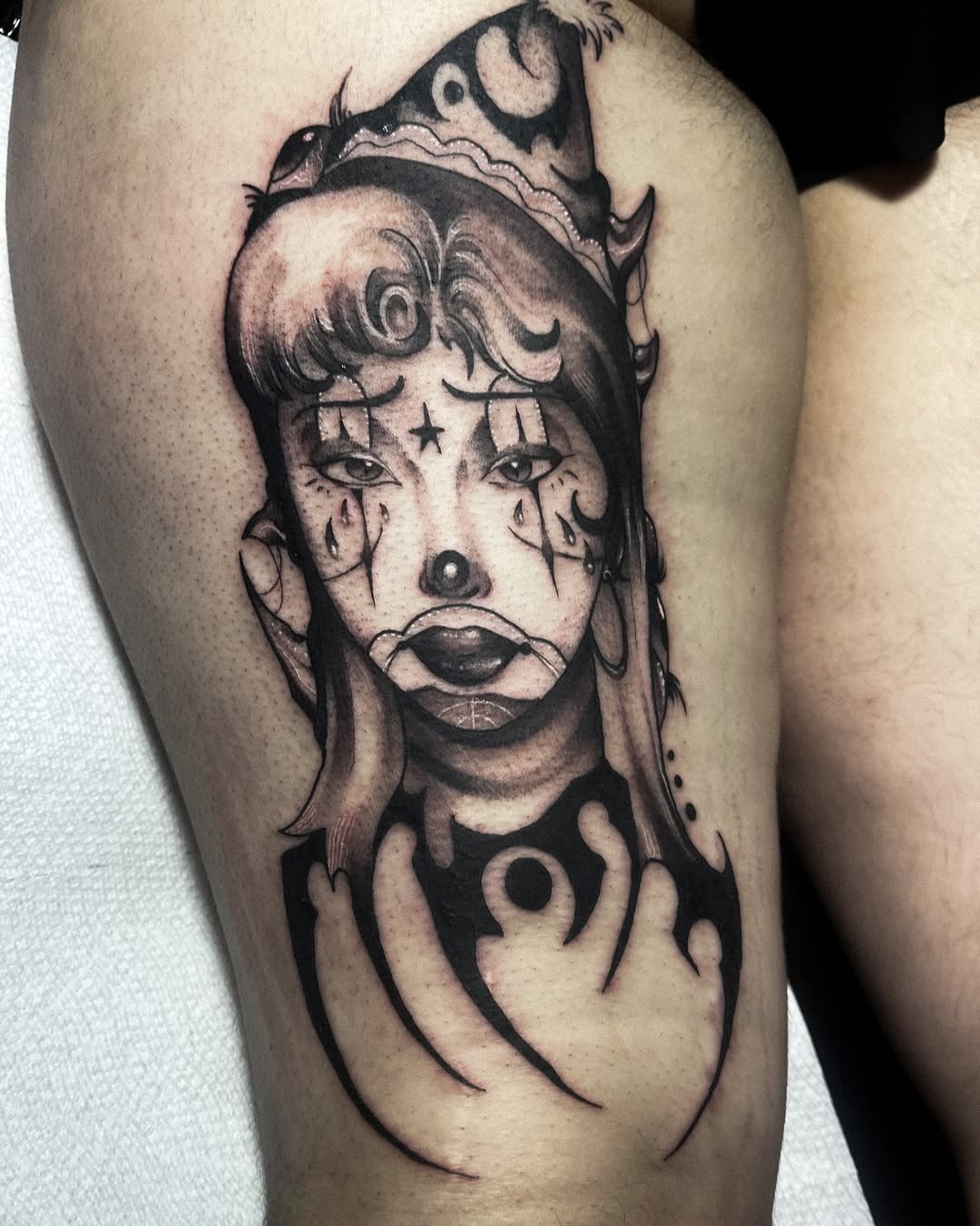 Tattoo by @swampfairie.tattoos — chicano, black_and_grey