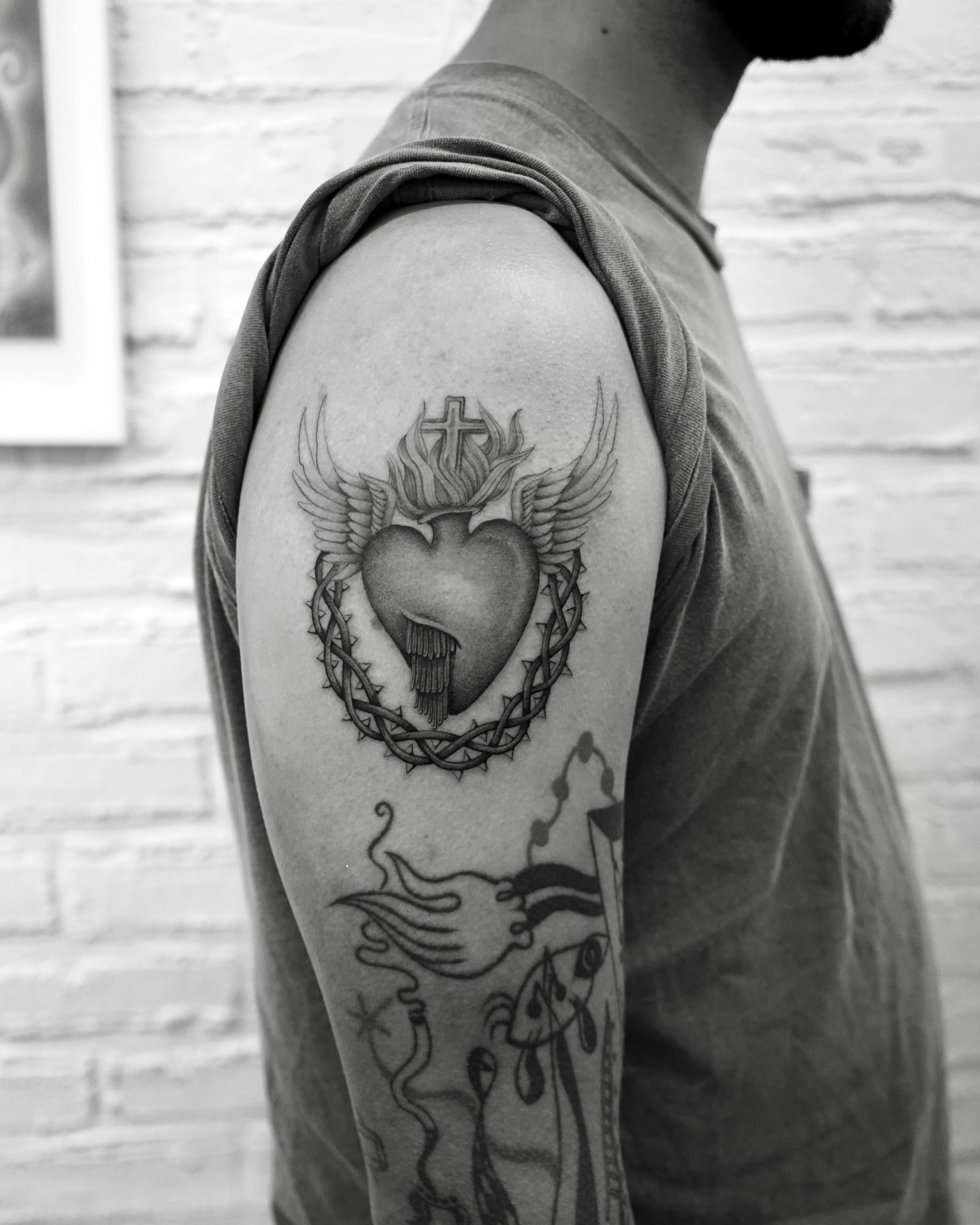 Tattoo by @chriscalibur_ — black_and_grey