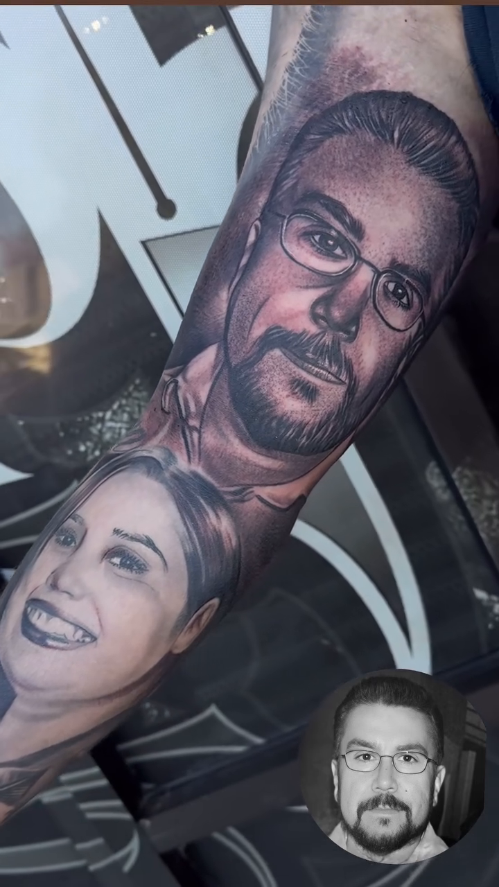 Man and woman realism tattoo by Tattoo