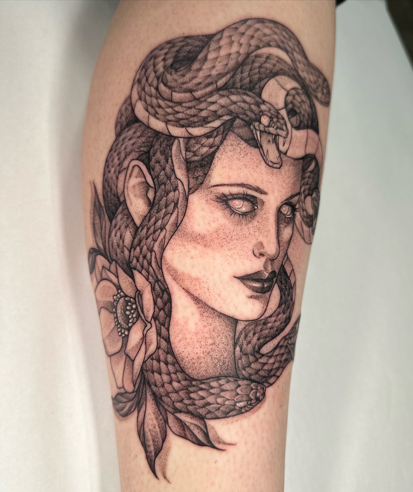 Tattoo by @grimmyweep — dotwork, realism