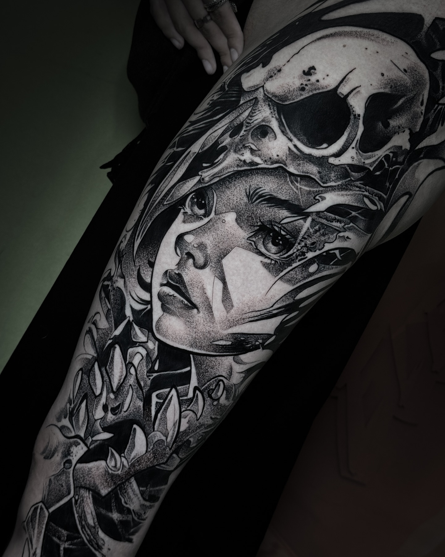Tattoo by @molinatattoo — dotwork, realism