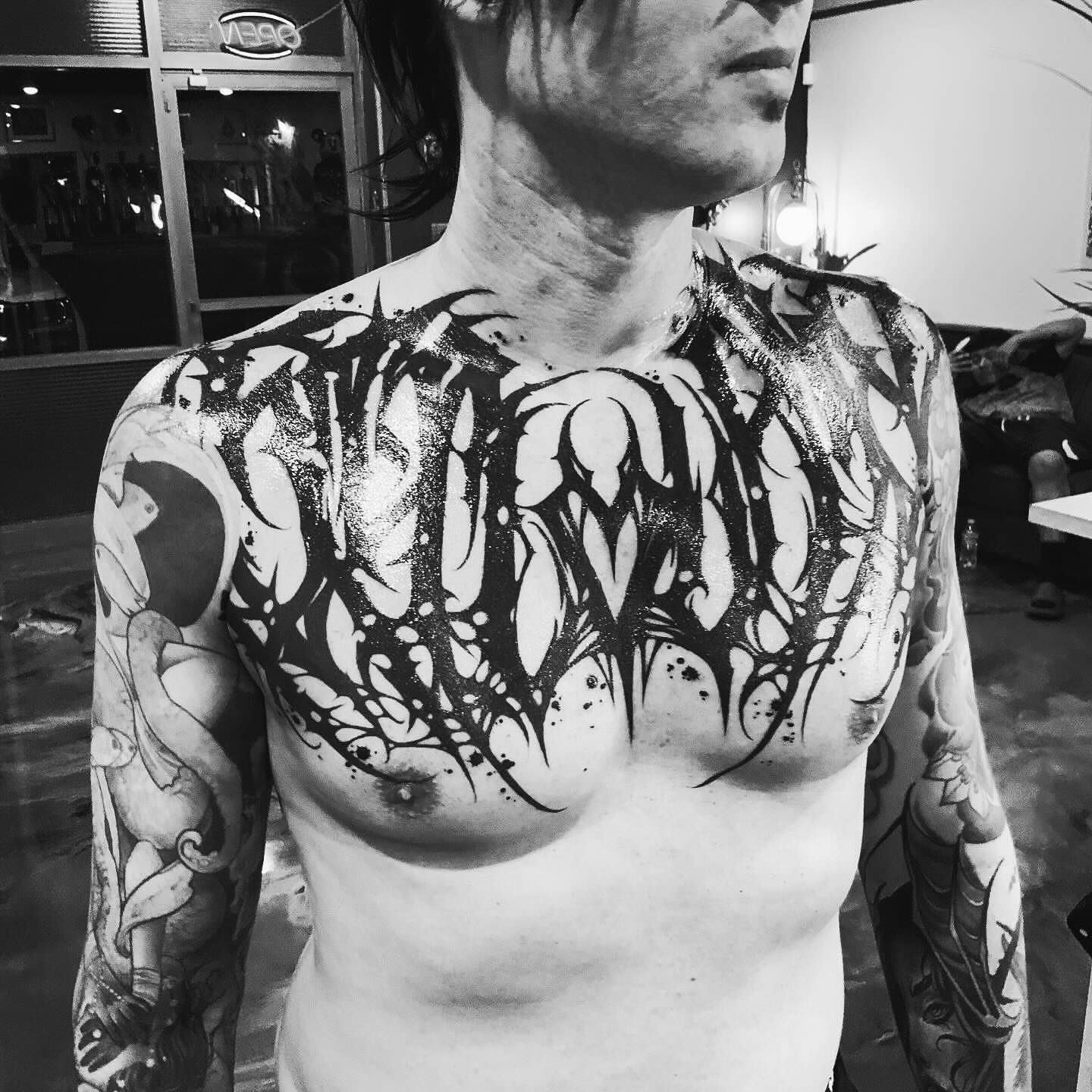 Tattoo by @inkplug__higherlevel — dotwork, black_and_grey