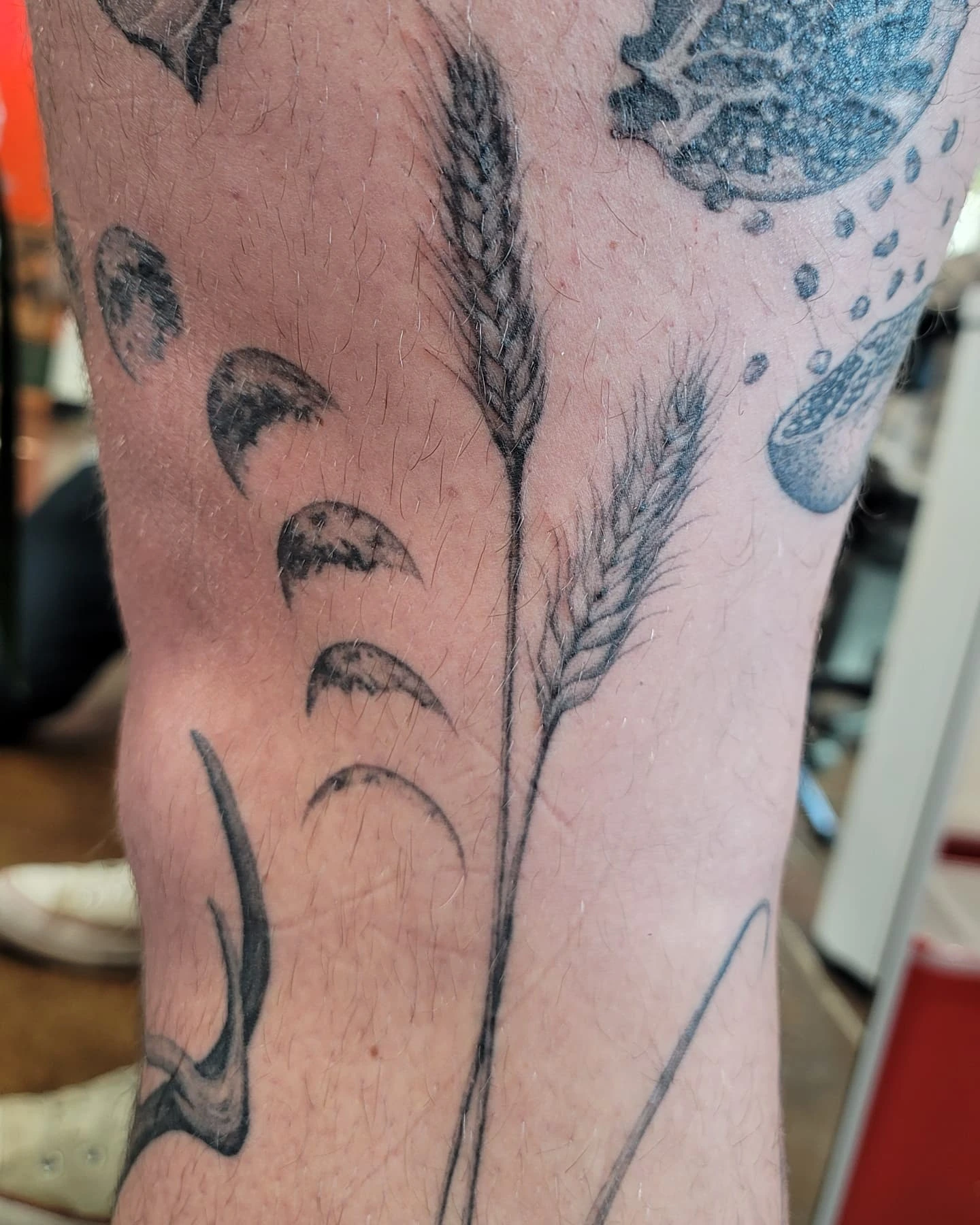 Wheat ear black and grey tattoo on the forearm by Keith Countryman, Fort Worth, Texas