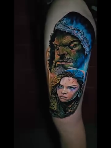 Man and woman realism tattoo by Zac Pedrosa
