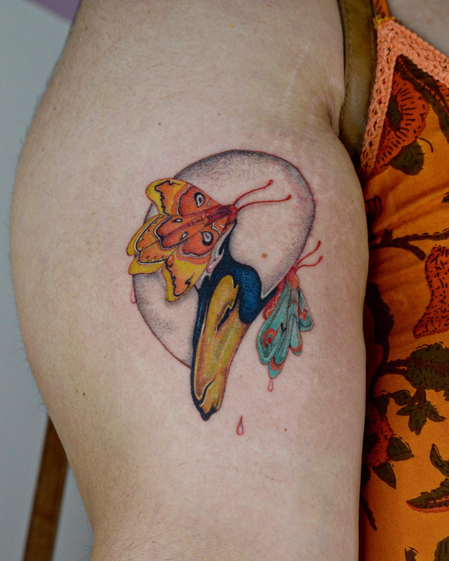 Butterfly realism tattoo on the thigh by β±βΏβ° π π π° π πΎ β±βΏβ°