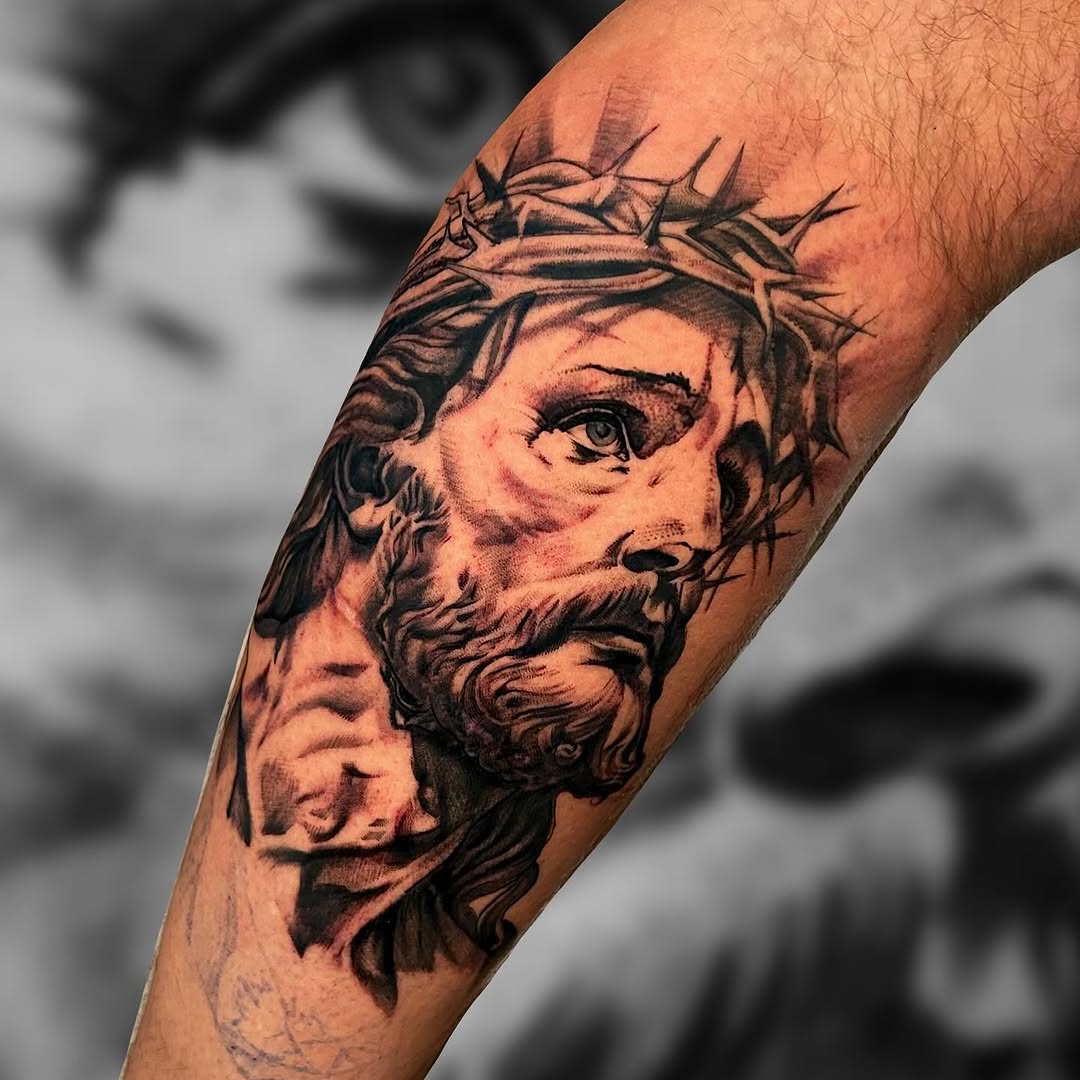 Tattoo by @dalton_king_tattoos β realism, black_and_grey