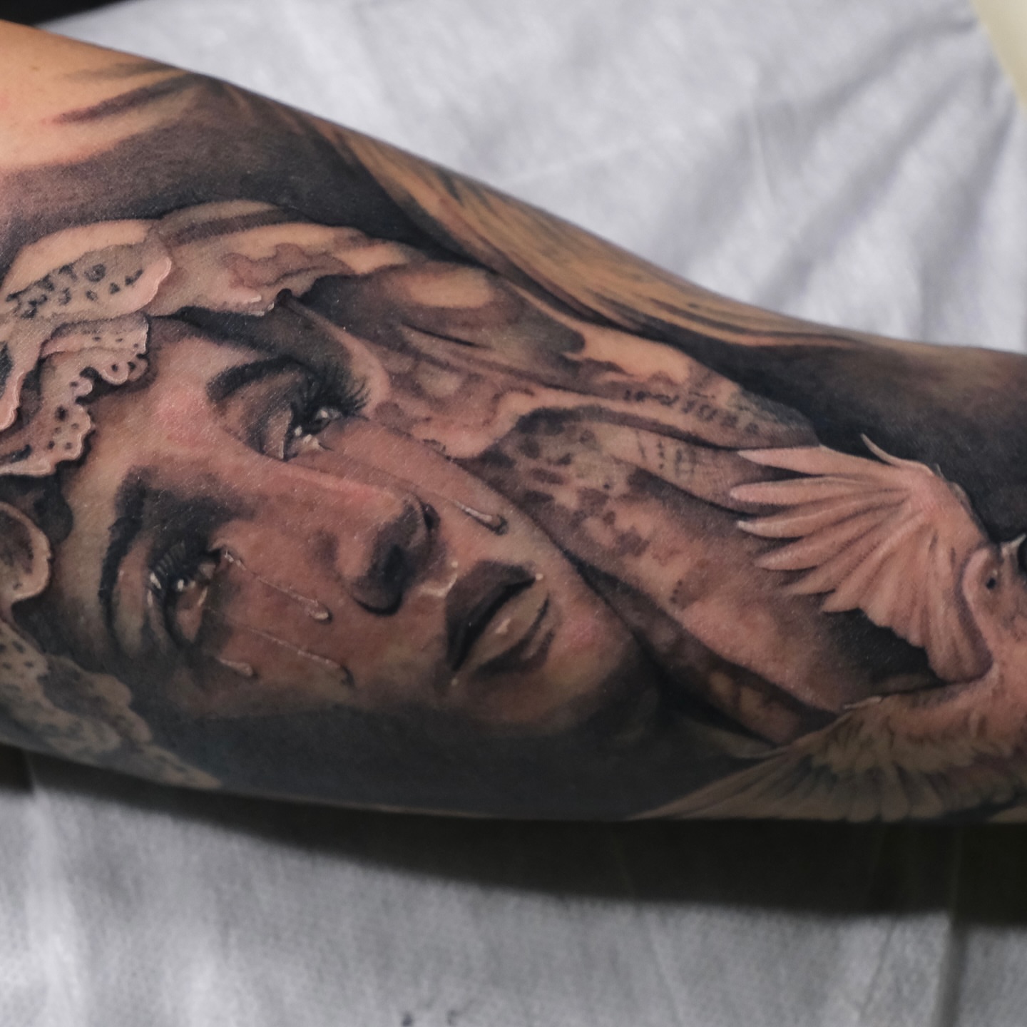 Tattoo by @cordova.ink — realism, black_and_grey