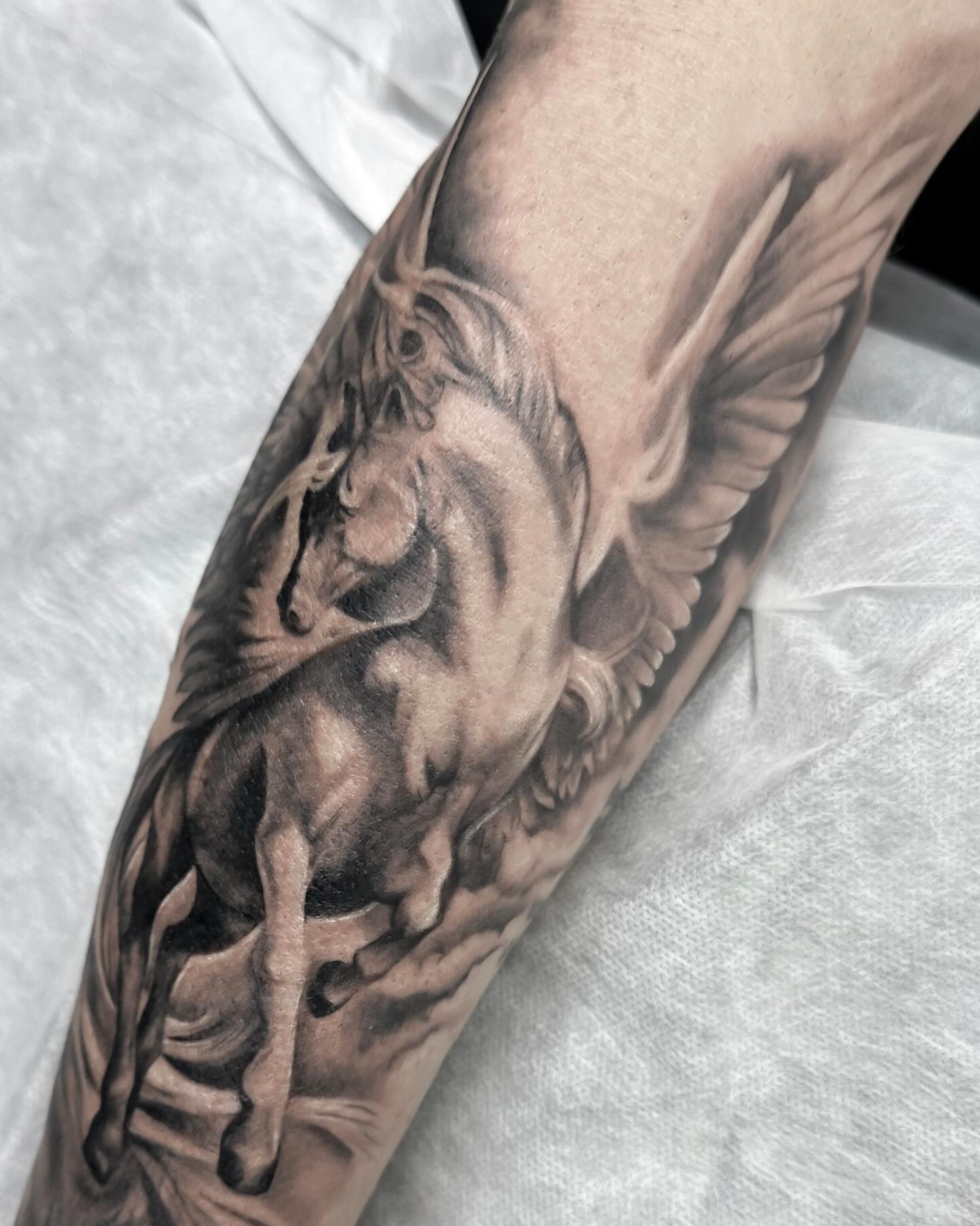 Tattoo by @eyepokes — realism, black_and_grey