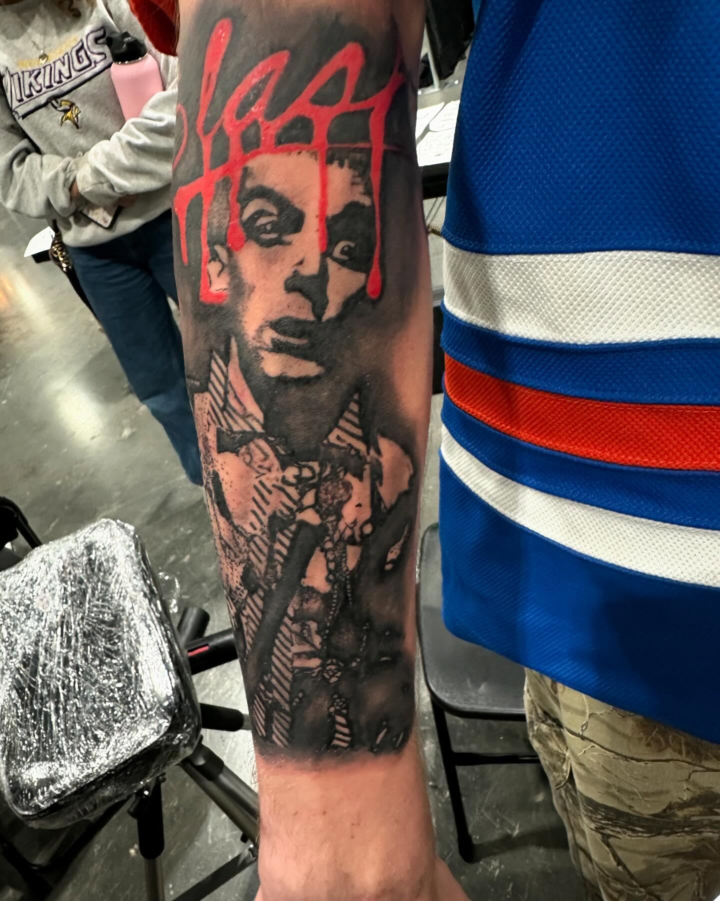 Portrait realism tattoo on the forearm by Cyko Hernandez