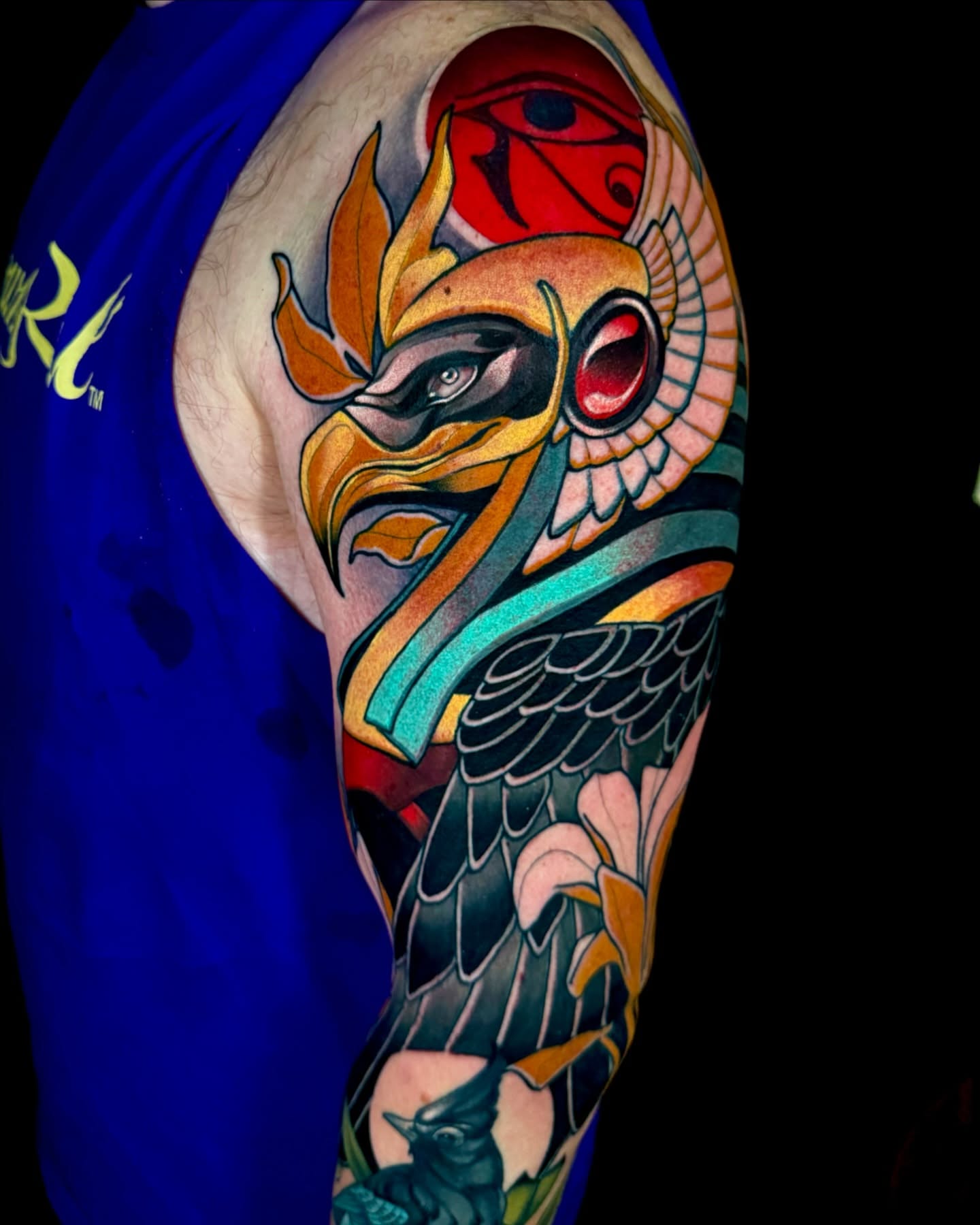 Pharaoh bird American traditional tattoo on the forearm by Sweets, Nashville, Tennessee