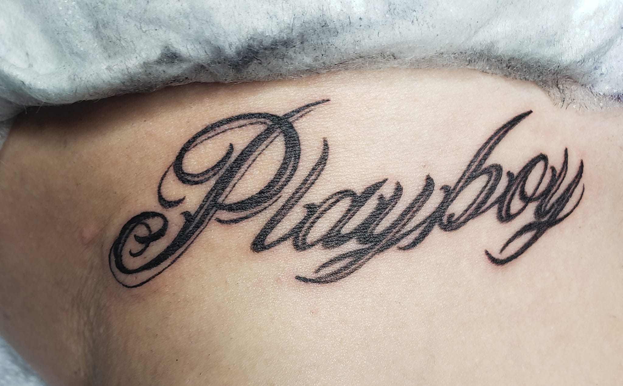 Tattoo by @jamesdamoreart — lettering_script