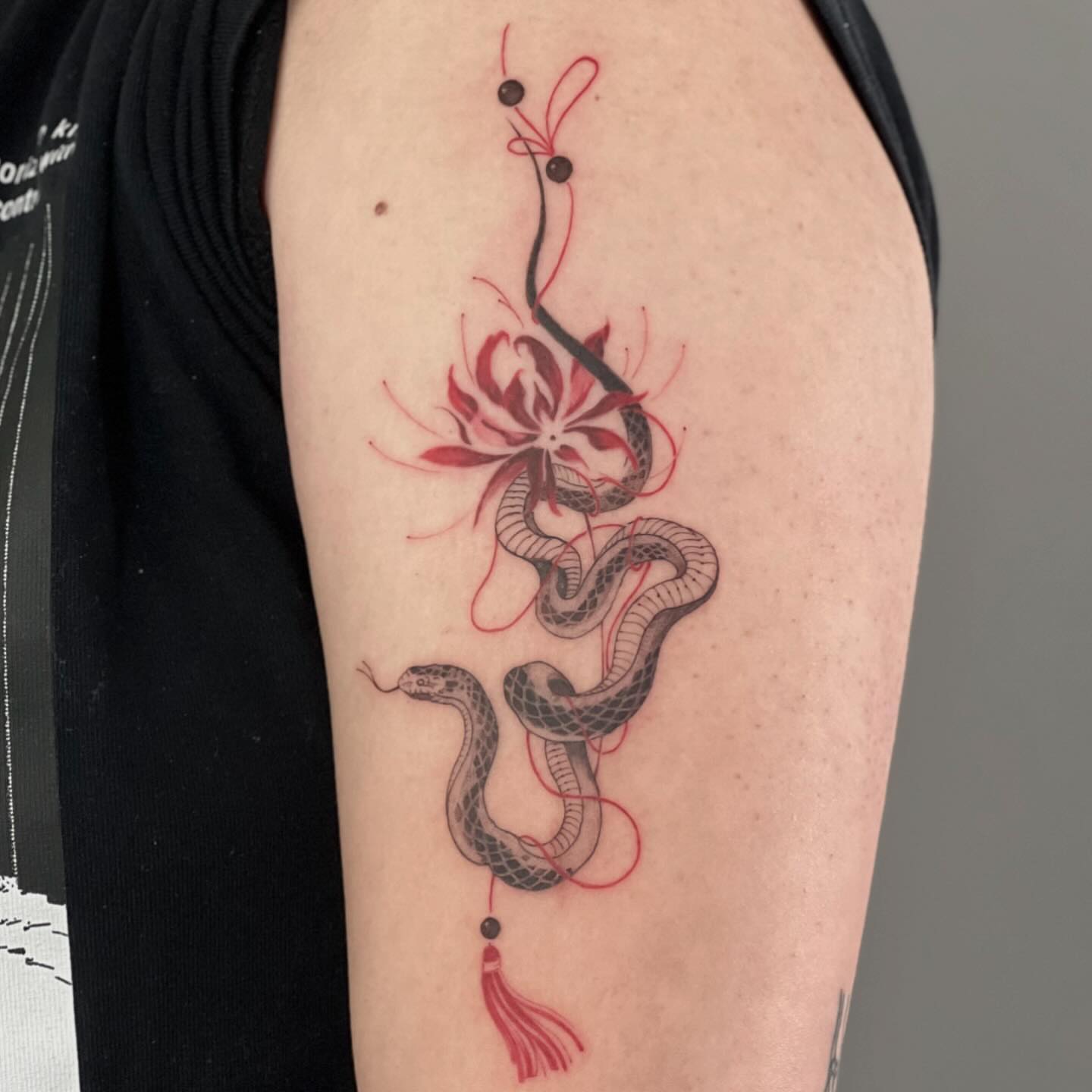Tattoo by @bigheadtattoo — dotwork, geometric