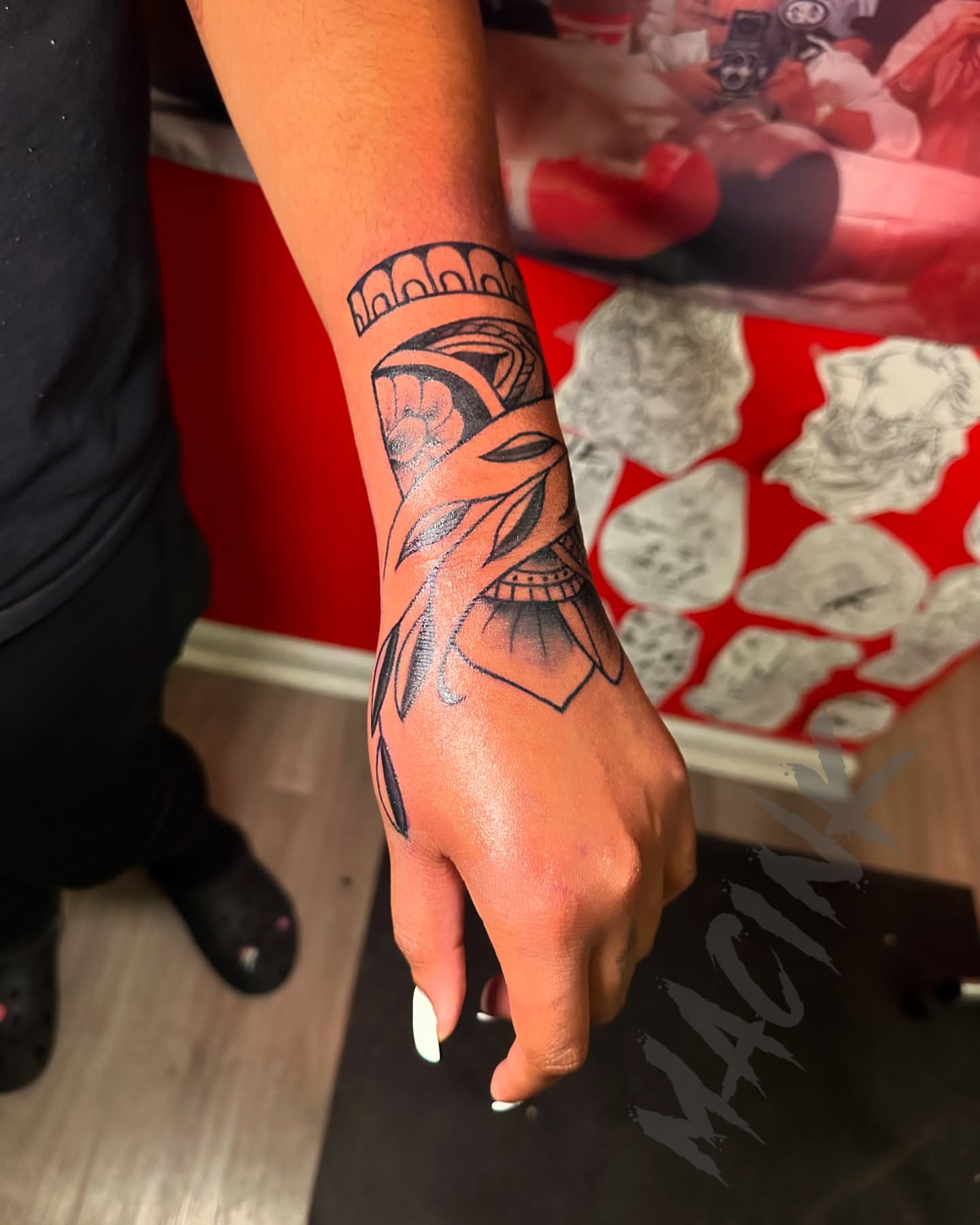Tattoo by @macink__ — black_and_grey, tribal