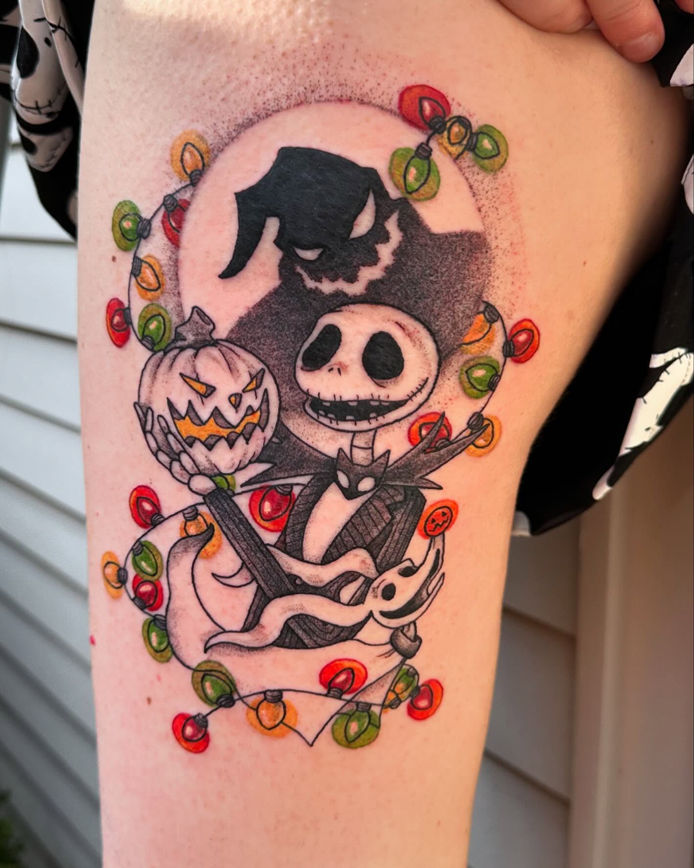 Jack Skellington dark realism tattoo on the forearm by manda, Lebanon, Ohio