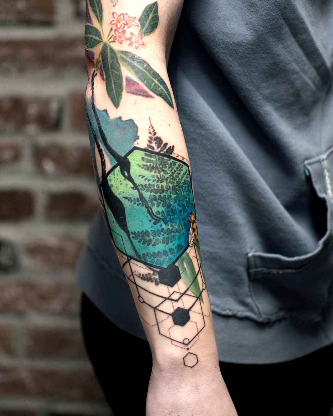 Tattoo by @emmagracetattoo — geometric, watercolor