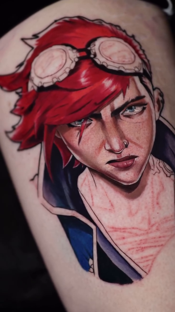 Vi from Arcane realism tattoo by Luis Arenas