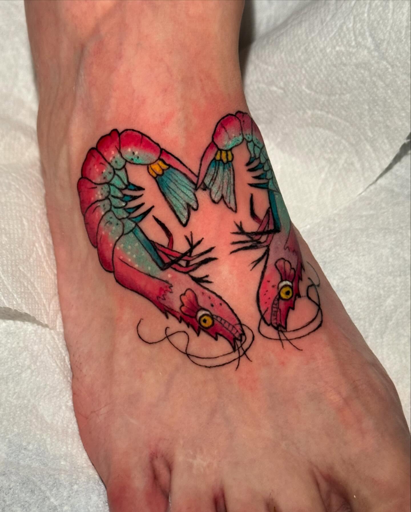 Flamingo American traditional tattoo on the foot by đź’›Kristinađź’› tattoos with intention, Minneapolis, Minnesota