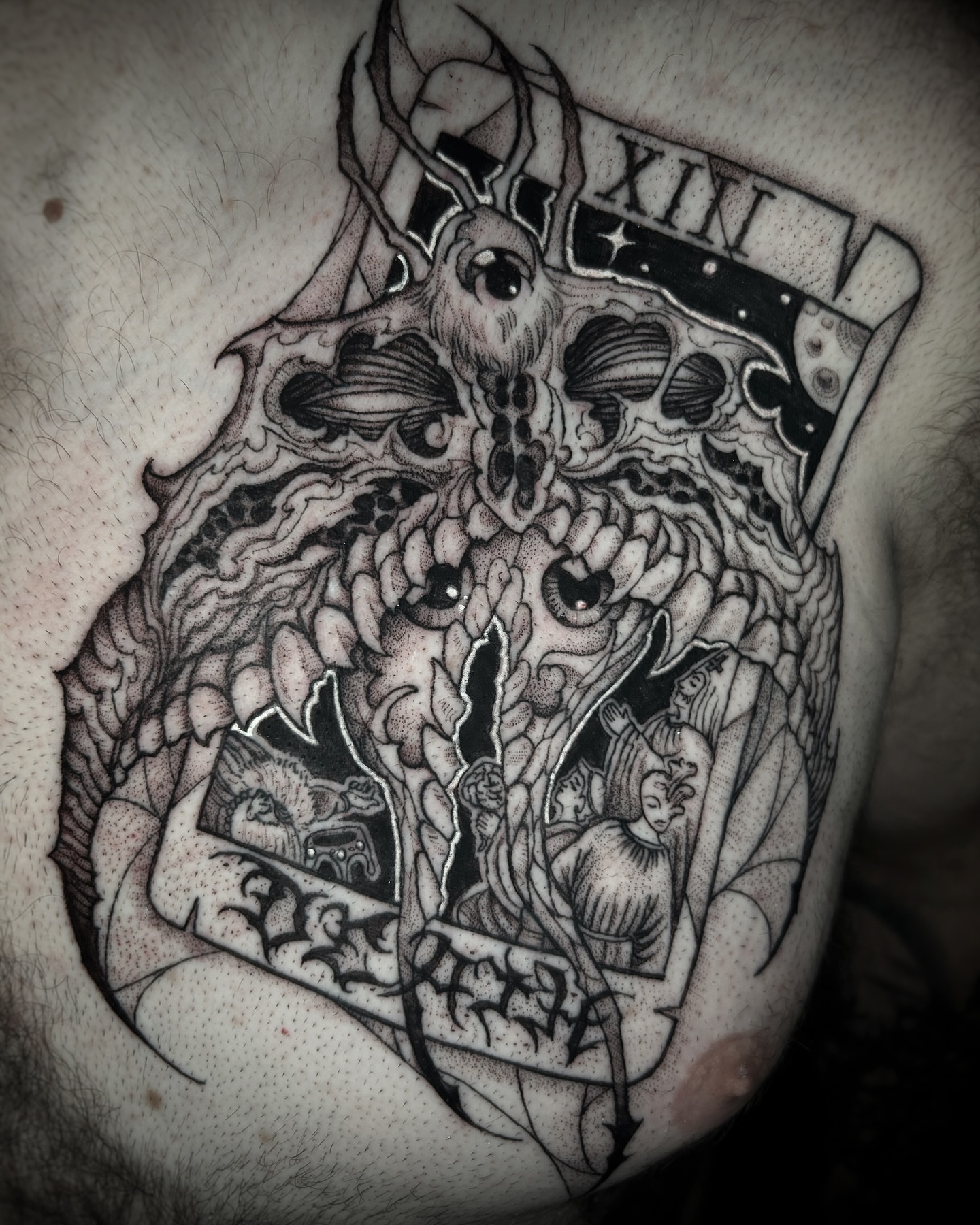Tattoo by @beingtattoos — black_and_grey, dotwork