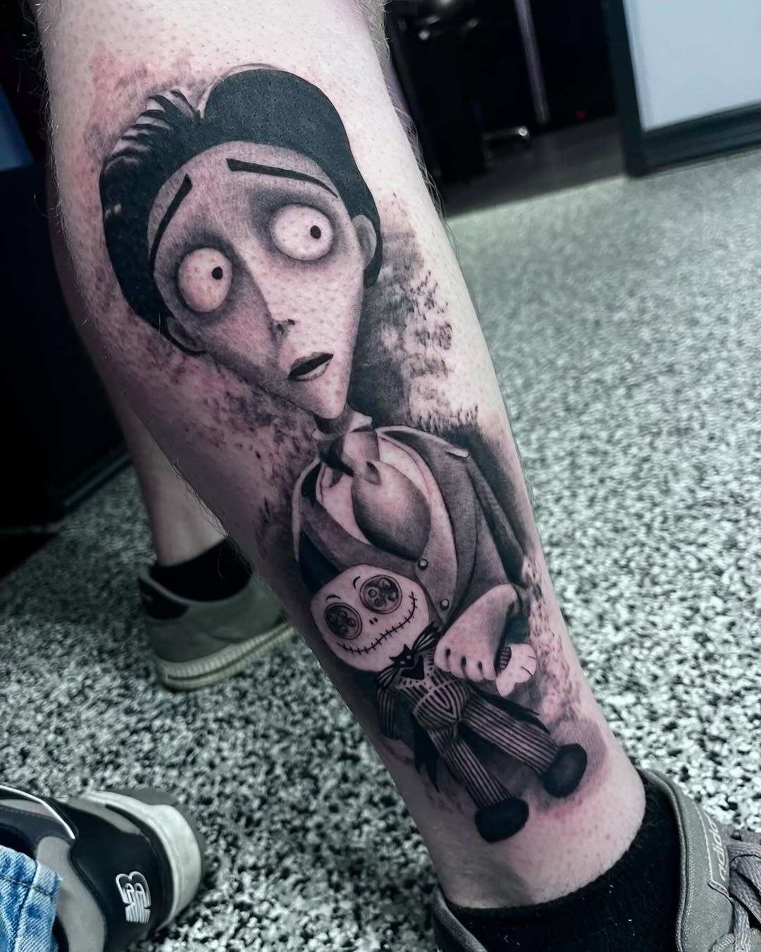 Tattoo by @thinkinkjr — black_and_grey, realism