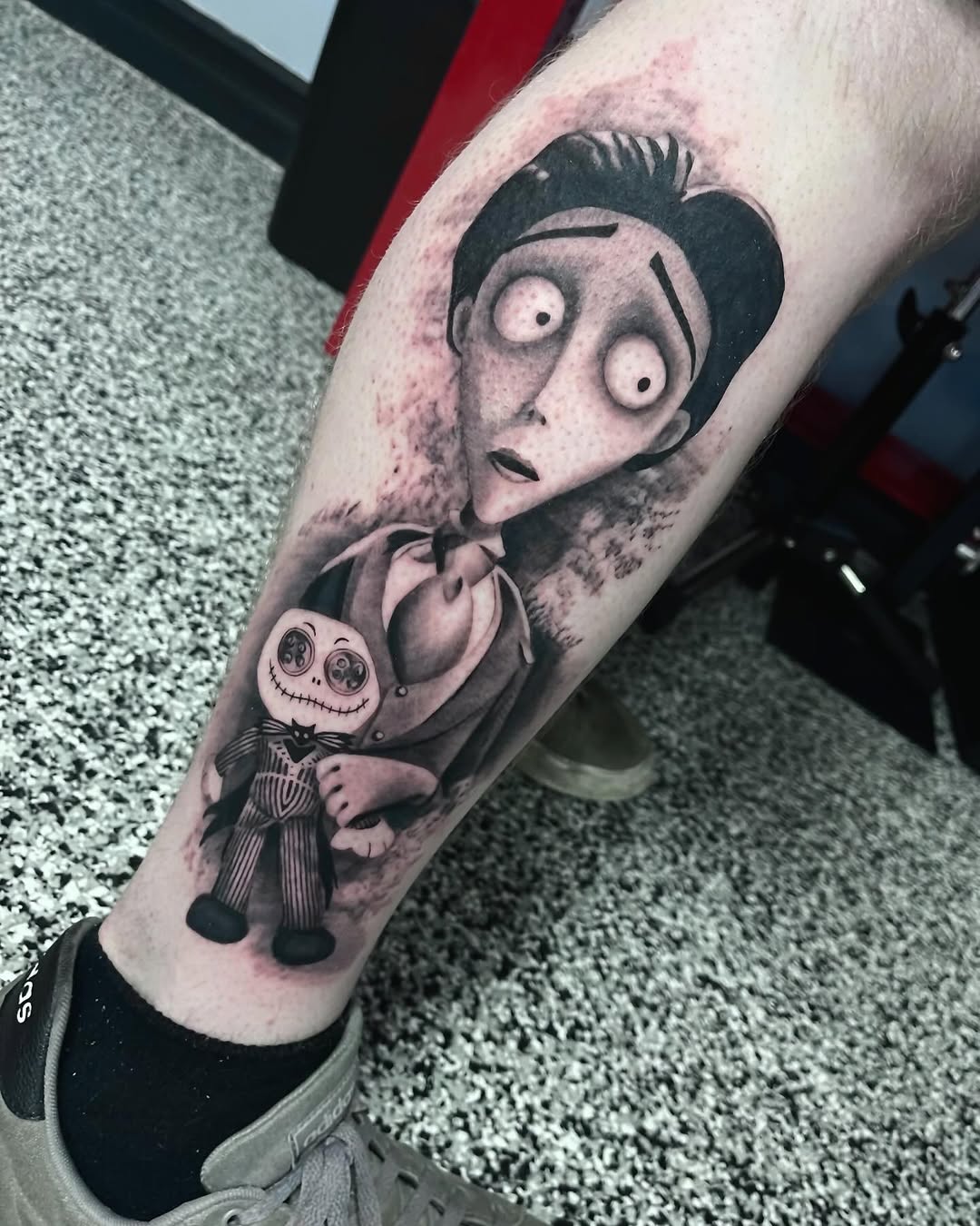 Tattoo by @thinkinkjr — black_and_grey, realism