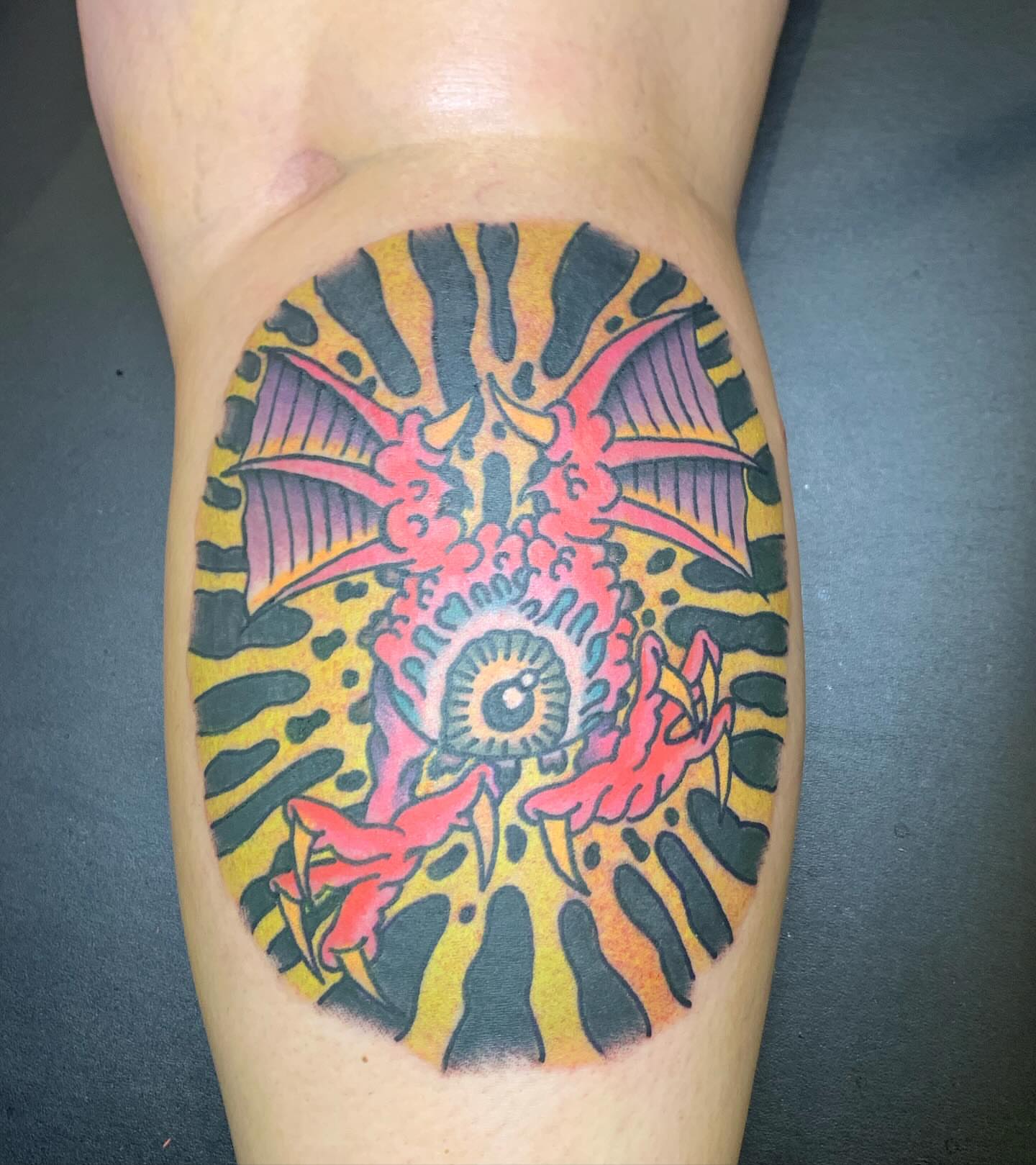 Dragon American traditional tattoo on the thigh by mike_howard