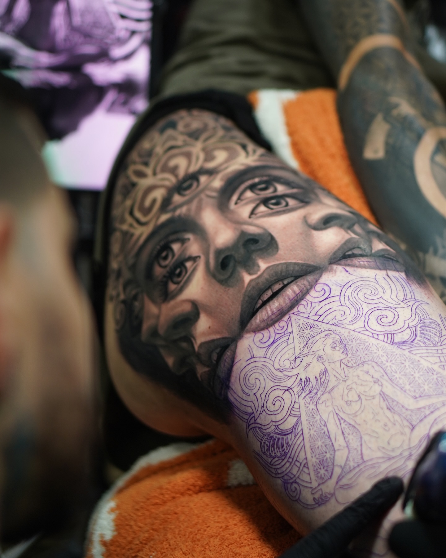 Portrait realism tattoo on the forearm by Luis Gil