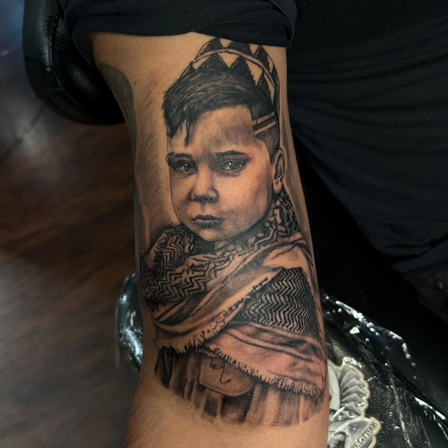 Tattoo by @trktattoos — realism, black_and_grey