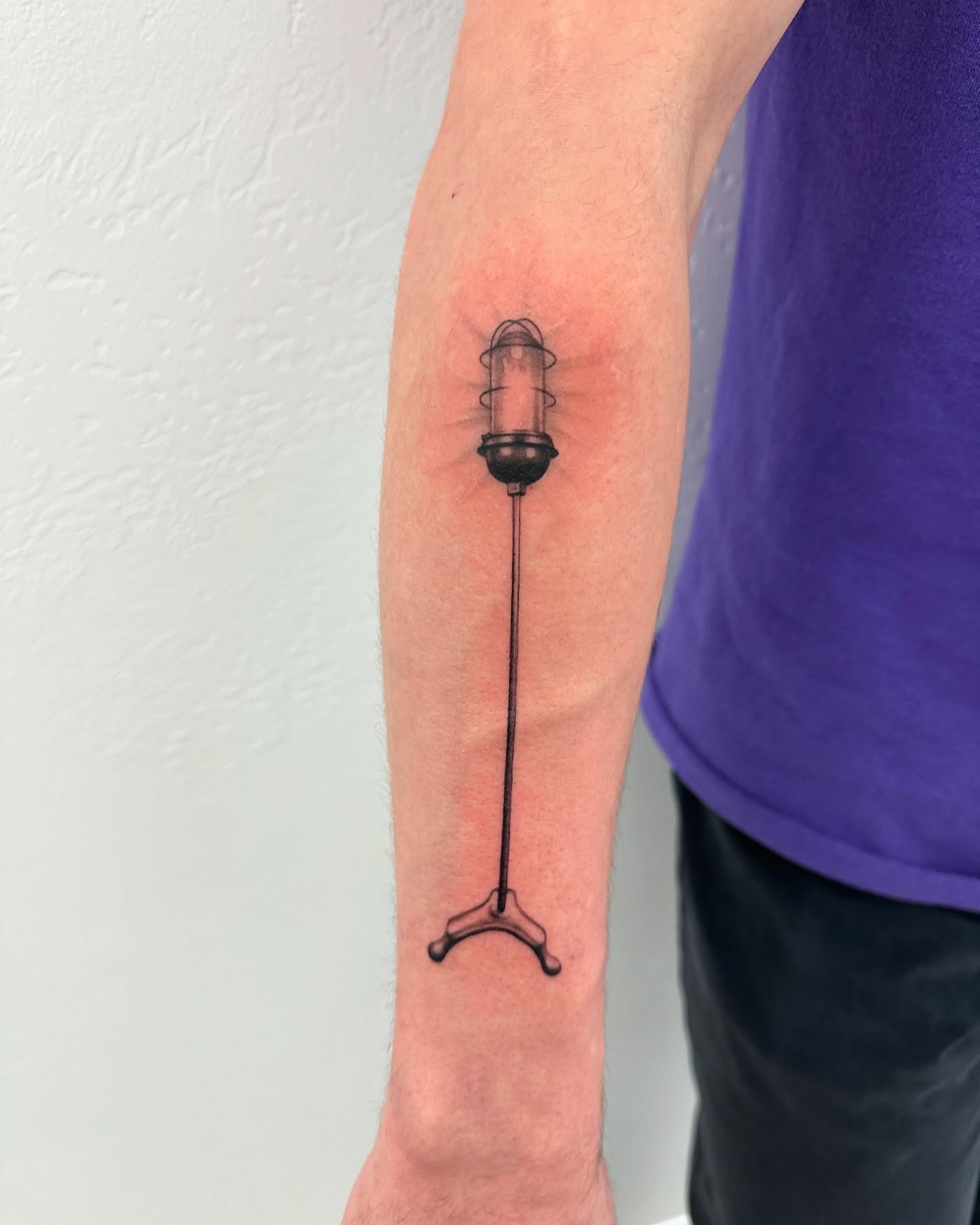 Lamp black and grey tattoo on the forearm by Winters Ashurst - St. George tattoo artist