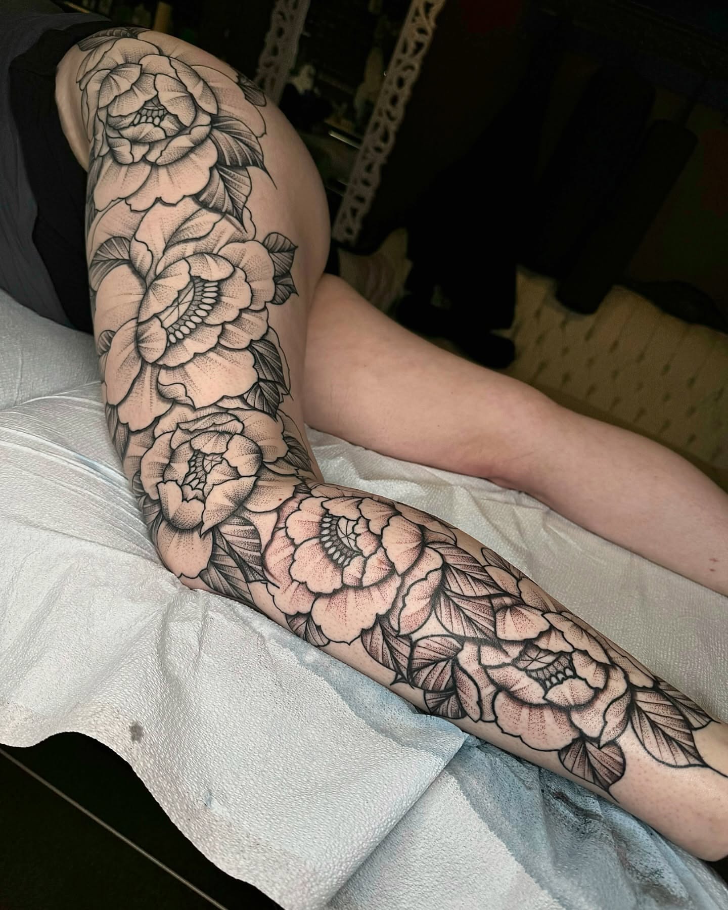 Tattoo by @thepaintedlady_tattoo — black_and_grey