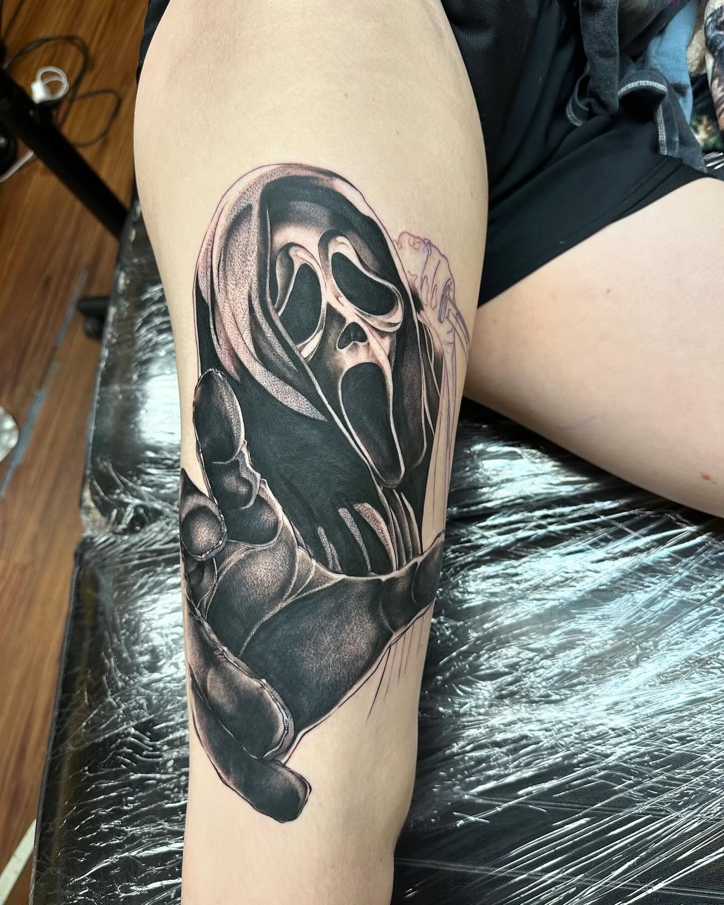 Grim reaper realism tattoo on the forearm by Jan Xander