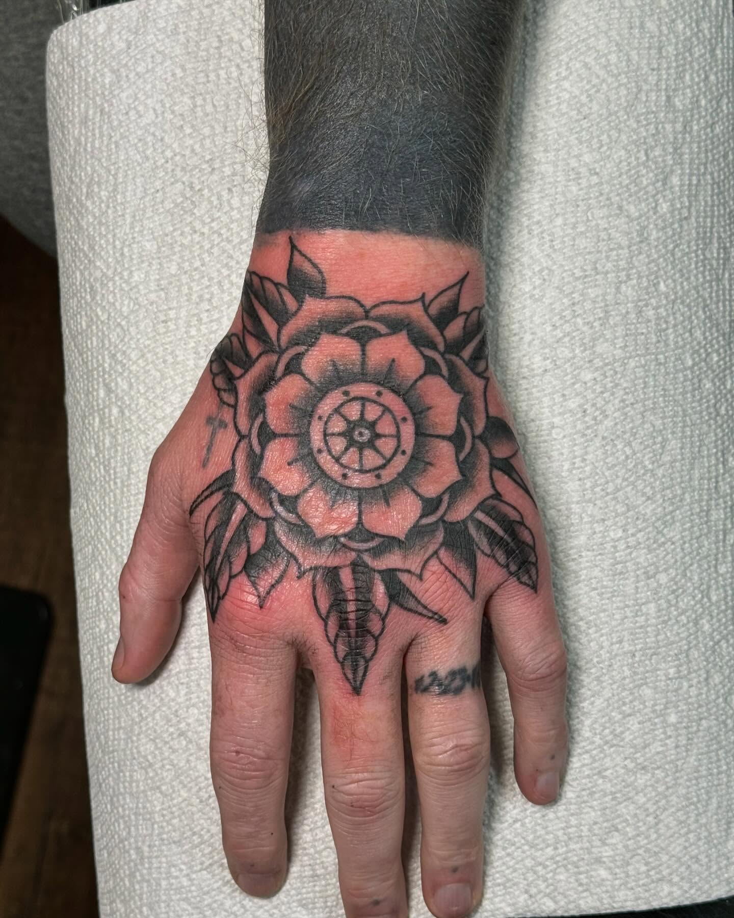 Tattoo by @taylor_bracey — american_traditional, black_and_grey