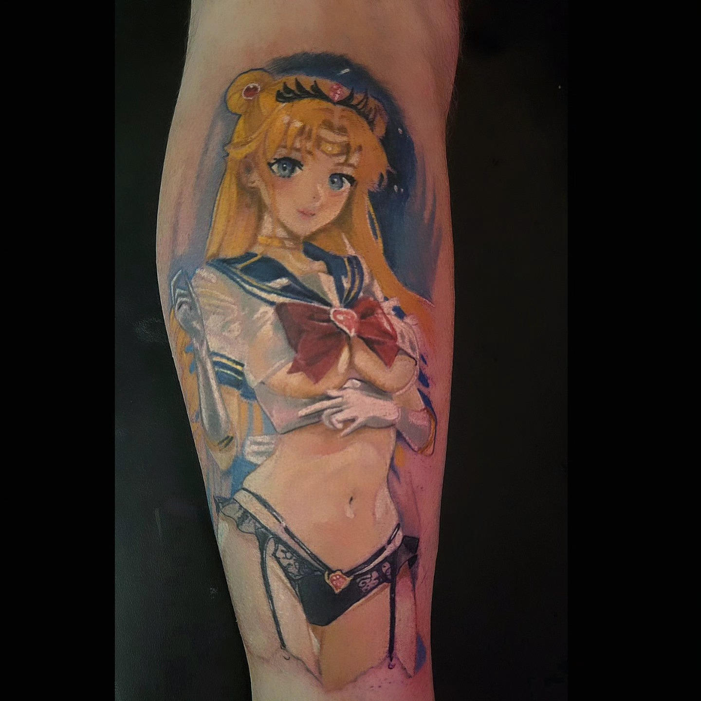 Tattoo by @goth_ross_502 — anime, watercolor