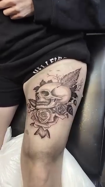 Tattoo by @creepybeazily — black_and_grey, realism