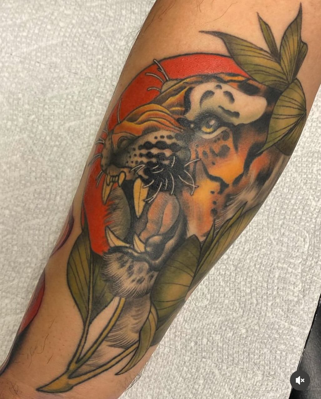 Jaguar realism tattoo on the forearm by Connie Fiorino - Tattoo Artist