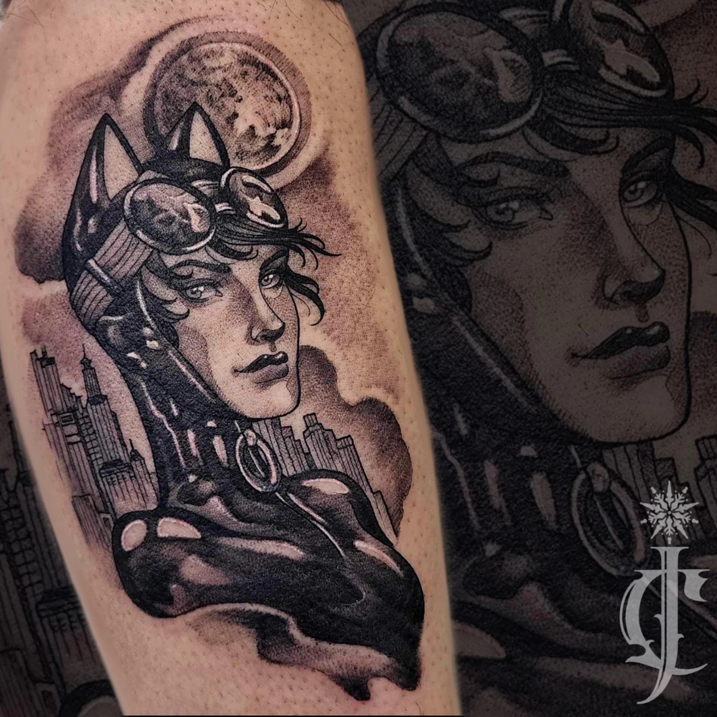 Steampunk woman realism tattoo on the forearm by Jessica Canvas
