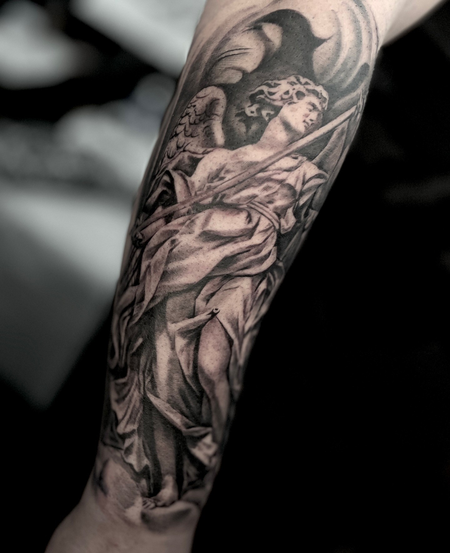 Tattoo by @monica.tattoos — black_and_grey, realism
